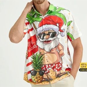 Hardaddy Men’s Christmas Short Sleeve Casual Button Down Shirt Various Sizes